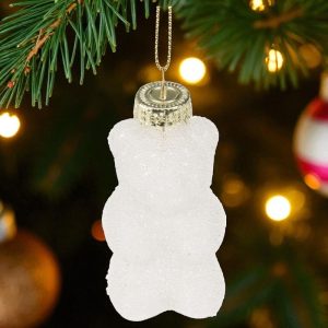 Julekugle Hvid Gummi Bjørn