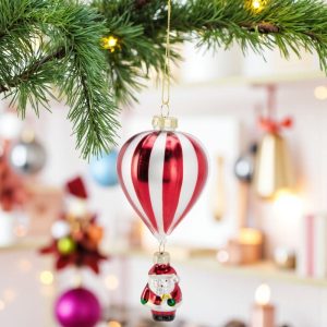 Julekugle Julemandens Ballon (Rød)