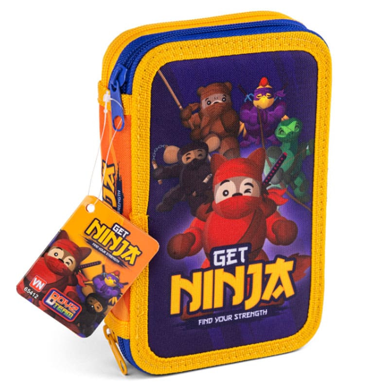 (Pakketilbud) Ninja Skoletaske (36 cm) + Ninja Dobbelt Penalhus Med Fyld - Billede 5